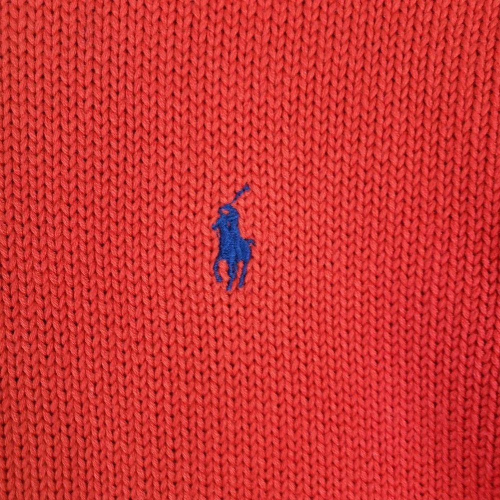 Polo Ralph Lauren Shaker Knit Sweater Mens Large Red Crewneck Pony Logo Classic